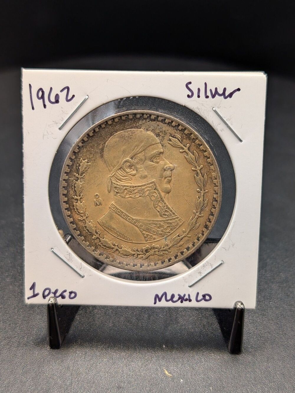 1962 Mexico Un Peso – Morelos Design – .100 Silver – Gold Tone!